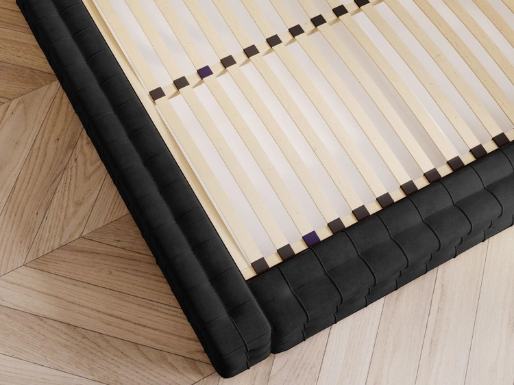 Polsterbett mit Bettkasten und Lattenrost 120x200 Barbados Schwarz