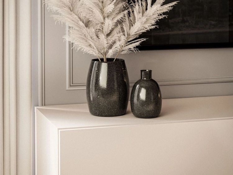 TV-Schrank 90 cm mit LED-Beleuchtung und goldenen Metallbeinen Aurelie Kaschmir matt