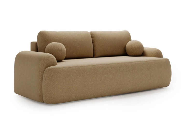 Sofa mit Schlaffunktion und Bettkasten Aurio Hellbraun