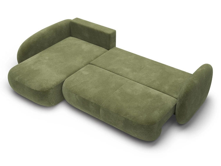 Ecksofa mit Schlaffunktion und Bettkasten Rechts Carino Grün