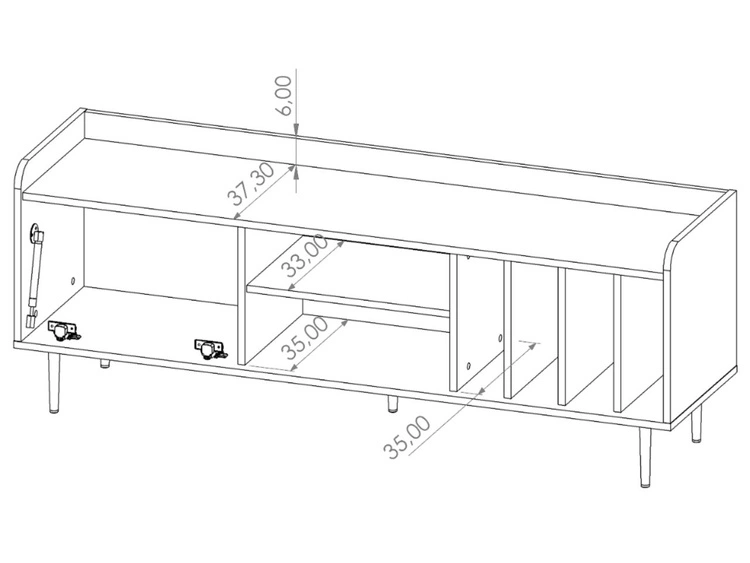 TV-Lowboard mit Türe 150 cm Vasa Braun