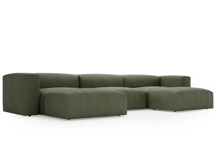Wohnlandschaft Universell Moderne Cord Ecksofa Landi Grün