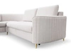 Ecksofa L-Form Rechts mit Schlaffunktion und Bettkasten Limon Creme