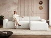 Ecksofa L-Form Rechts Lavia Bouclé-Stoff Weiß 