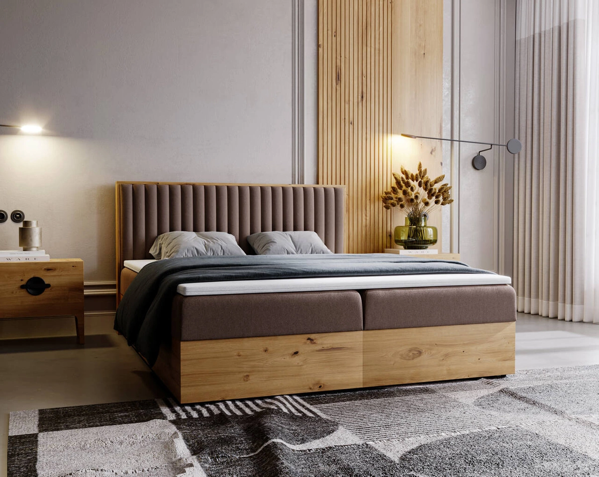 Boxspringbett mit Bettkasten 180x200 Forest - Braun