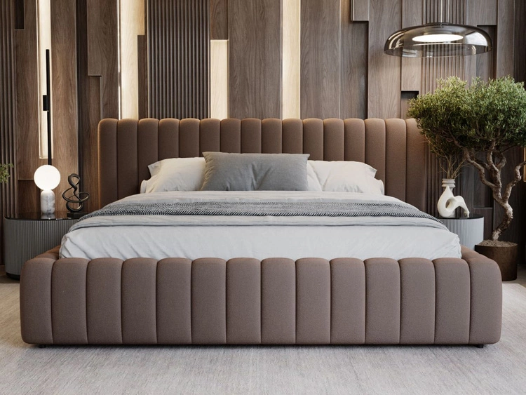 Polsterbett mit Bettkasten und Lattenrost 120x200 Bliss Braun