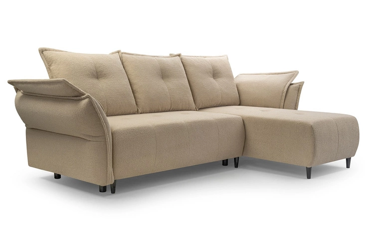 Ecksofa mit Schlaffunktion cosmo Rechts Dunkelbeige 