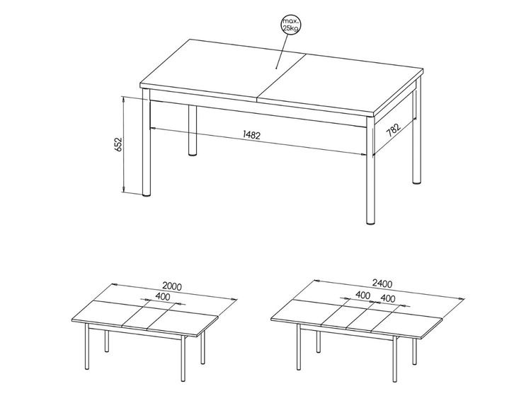 Esszimmermöbel-Set Pascale Warmia Nussbaum, Schwarz
