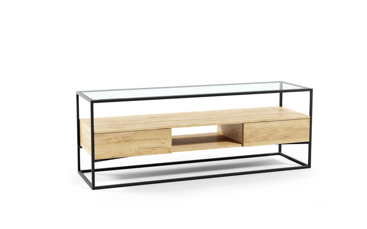 Glas RTV Schrank  Dira I - Craft Eiche