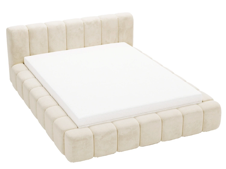 Polsterbett mit Bettkasten und Lattenrost 140x200 Ibiza Beige