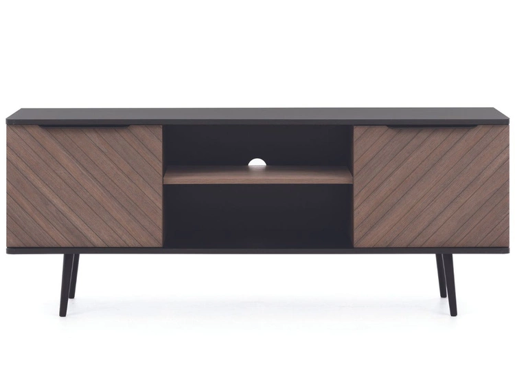 TV-Lowboard mit Türen Nemi Schwarzer Graphit Braun