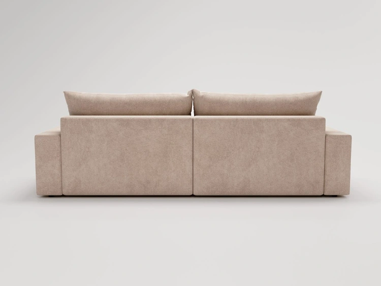 Ecksofa L-Form mit Schlaffunktion und Bettkasten Havi Rechts Beige