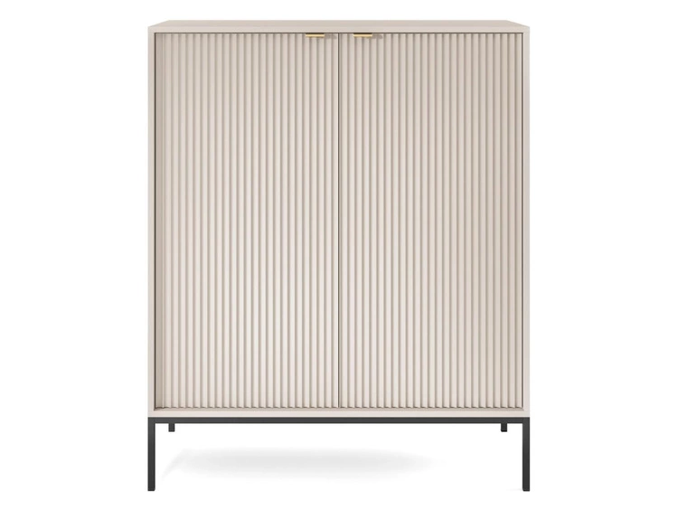 Kommode mit Türen Amber Kaschmir auf schwarzen Beinen