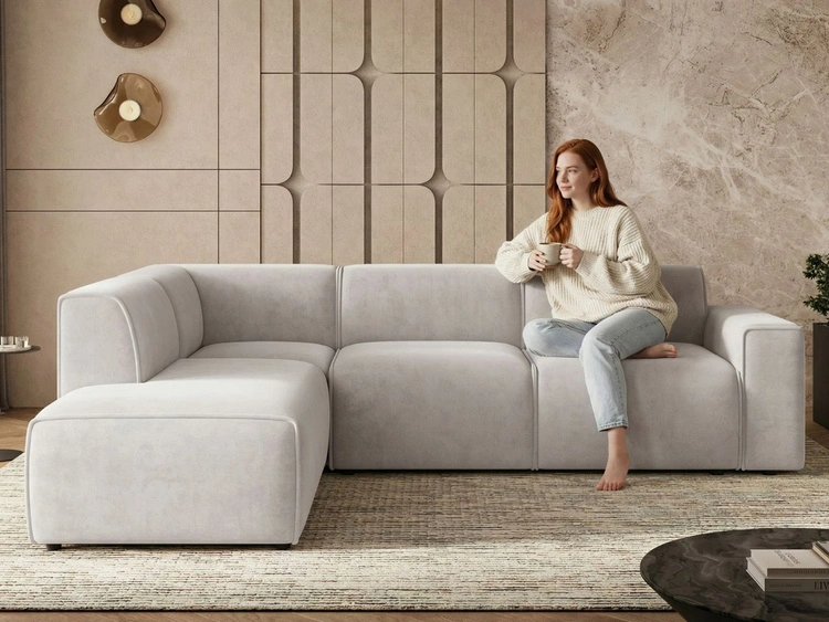 Ecksofa L-Form Links Eluno Grau