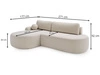 Ecksofa L-Form Links mit Schlaffunktion und Bettkasten Aurio O Creme