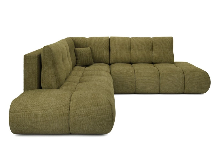 Ecksofa mit Schlaffunktion und Bettkasten Links Kair Grün