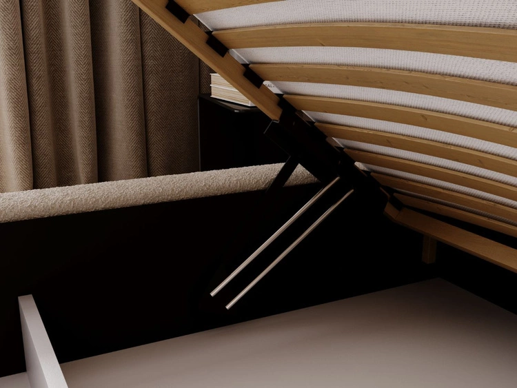 Polsterbett mit Bettkasten und Lattenrost 180x200 Palermo Beige