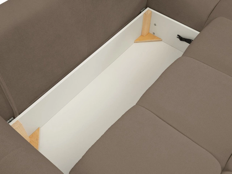 Ecksofa L-Form mit Schlaffunktion und Bettkasten Bene Braun