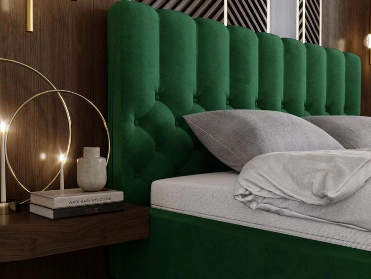 Polsterbett mit Bettkasten und Lattenrost 160x200 Roma Grün