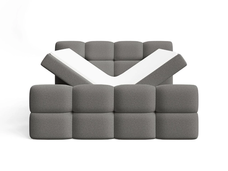 Boxspringbett mit Bettkasten 180x200 Rivon Grau