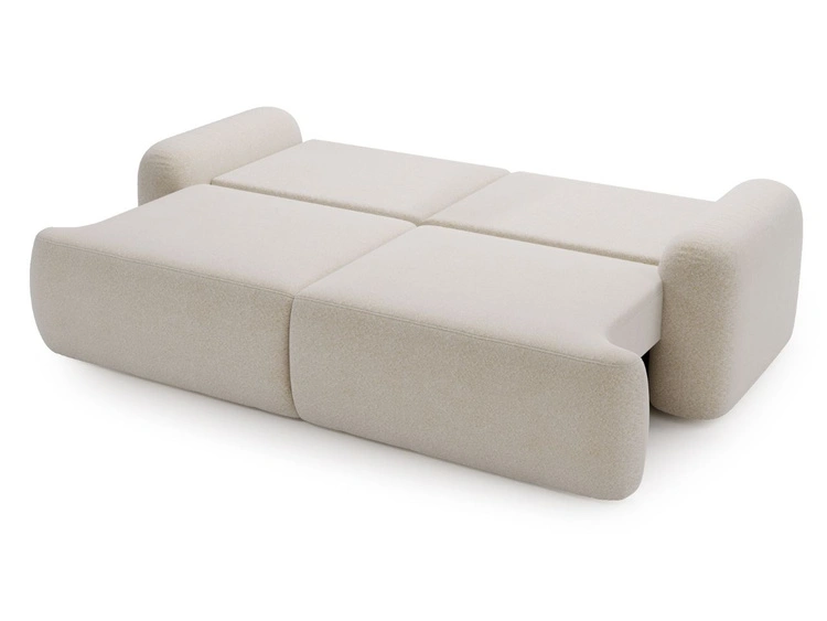 Sofa mit Schlaffunktion und Bettkasten Aurio Creme