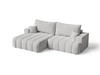 Ecksofa L-Form Links mit Schlaffunktion und Bettkasten Caleo Hellgrau