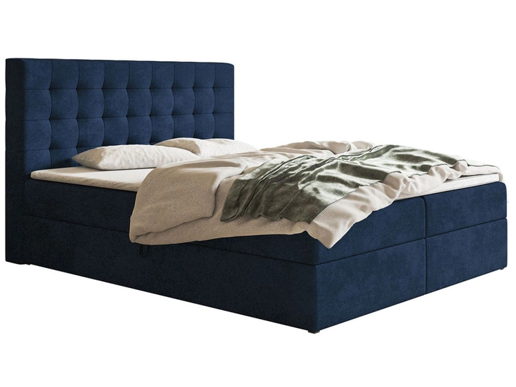 Boxspringbett mit Bettkasten 140x200 Denza Dunkelblau