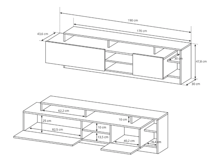 Stilvoll Wohnzimmer-Set Alvano Braun, Weiß