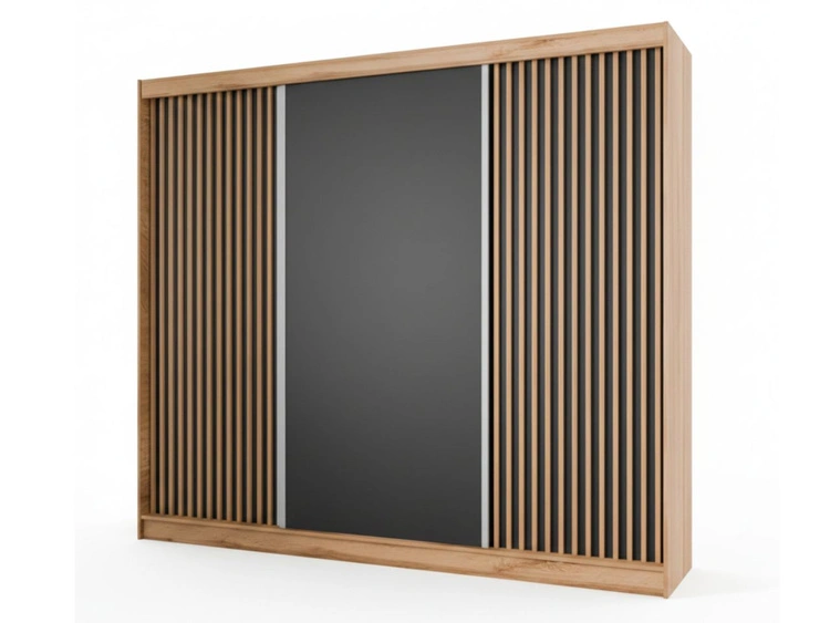 250 cm \ Schwarz || Wotan Eiche ||  Handwerk Goldene Eiche \ Nein