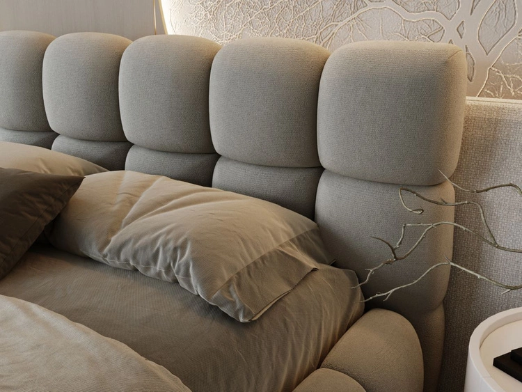 Polsterbett mit Bettkasten und Lattenrost 200x200 Modo Grau