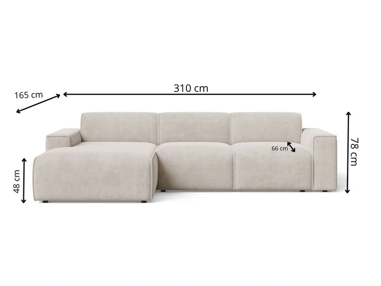 Ecksofa L-Form Rechts Lavia Grau