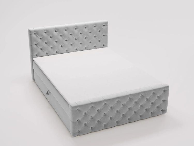 Boxspringbett mit Bettkasten 120x200 Montego Hellgrau