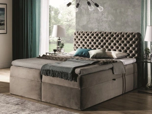Boxspringbett mit Bettkasten 200x200 Cleo Beige