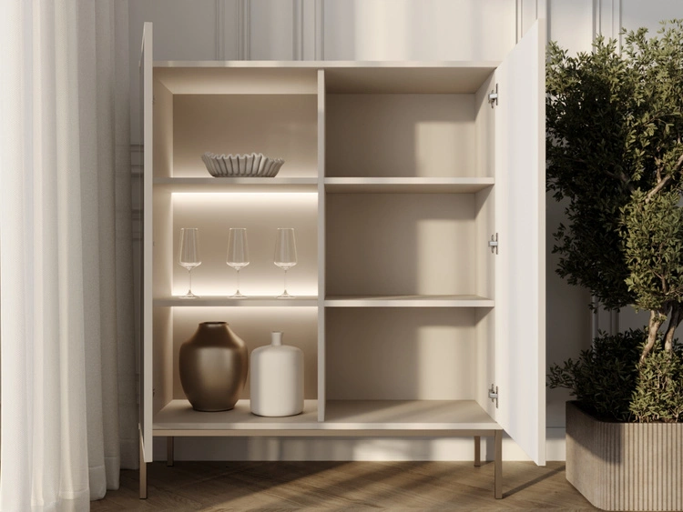 Vitrinenschrank mit Led Deo 126 cm Kaschmir