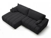 Ecksofa L-Form Links mit Schlaffunktion und Bettkasten Caleo Schwarz