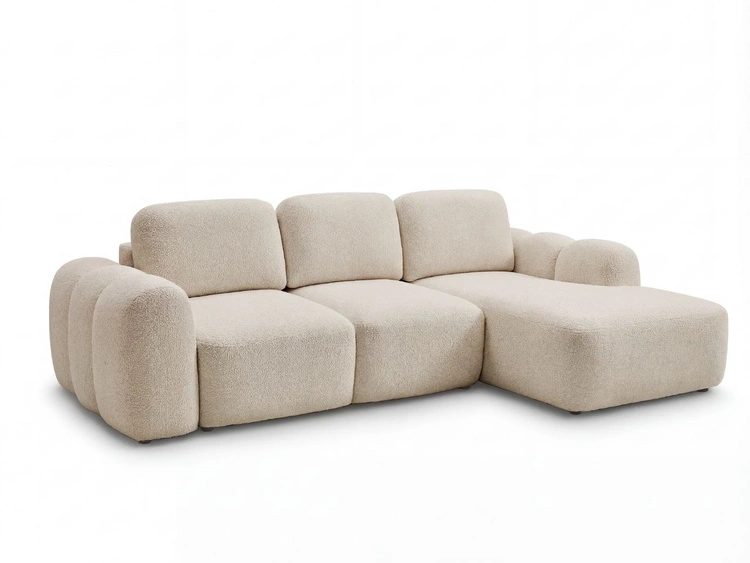 Ecksofa L-Form mit Schlaffunktion und Bettkasten Avelin Rechts Beige