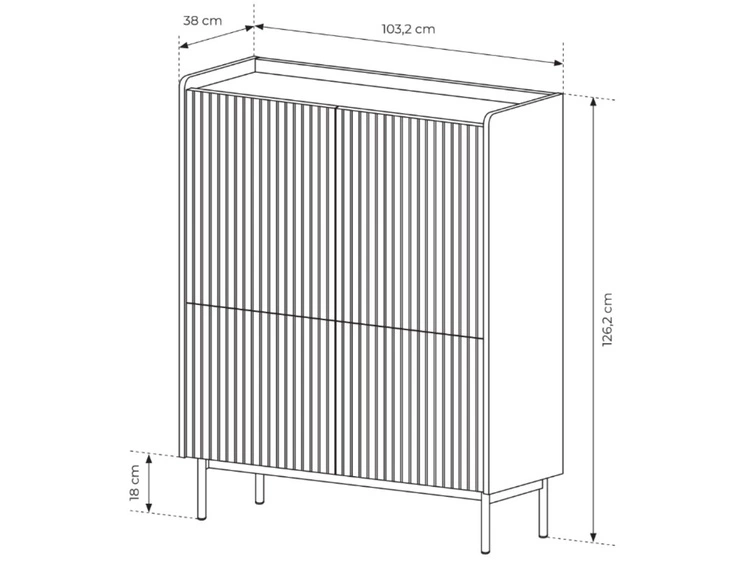 Türkommode Abios Beige, Scandi Eiche