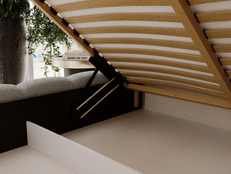 Polsterbett mit Bettkasten und Lattenrost 180x200 Imperial Hellgrau