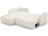 Ecksofa L-Form Links mit Schlaffunktion und Bettkasten Oreo Creme