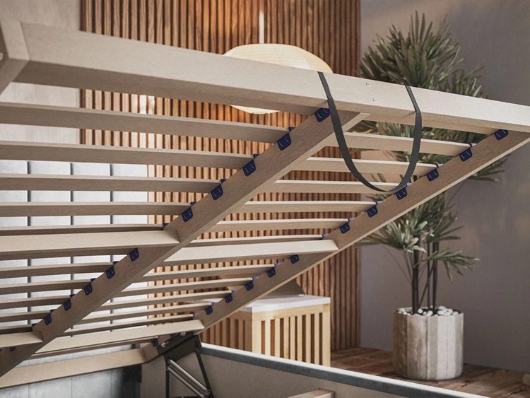 Polsterbett mit Bettkasten und Lattenrost 160x200 Andri Beige