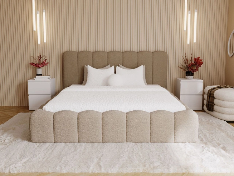 Polsterbett mit Bettkasten und Lattenrost 200x200 Smile Braun