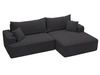 Ecksofa L-Form Rechts mit Schlaffunktion und Bettkasten California Schwarz