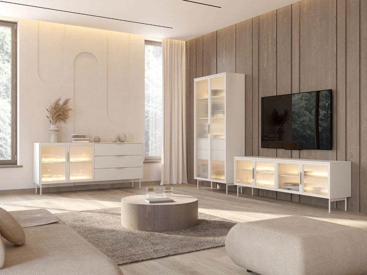 Kommode mit Türen und Schubladen Lumina Kaschmir