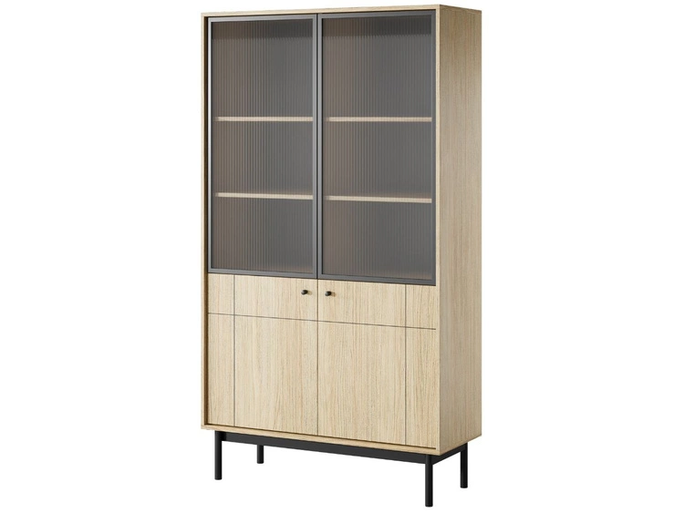 Vitrinenschrank Julio Linea Eiche