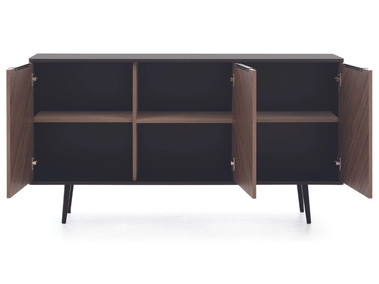 Türkommode 150 cm Nemi Schwarzer Graphit Braun