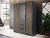 Kleiderschrank 155 cm Macron Graphite, Artisan Eiche