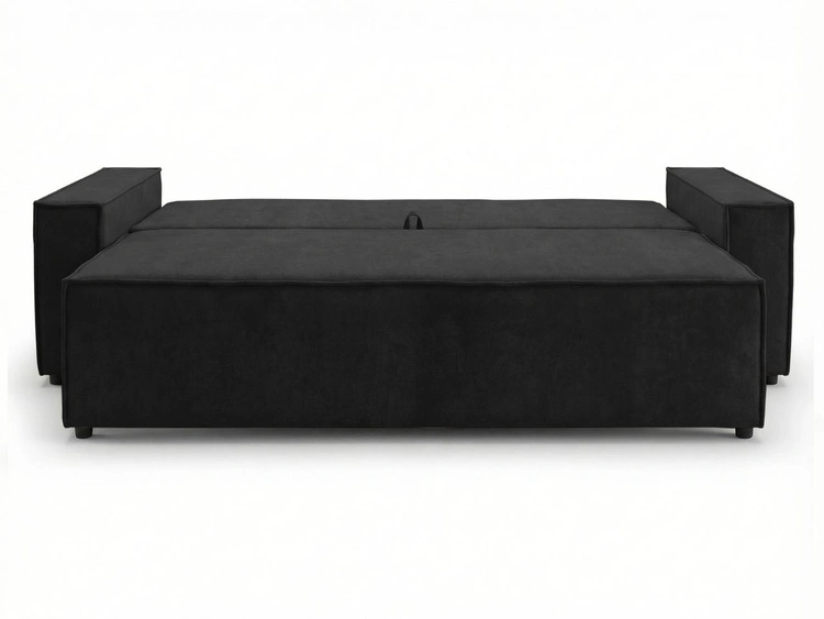 Schlafsofa mit Bettfunktion und Bettkasten Sivra Schwarz