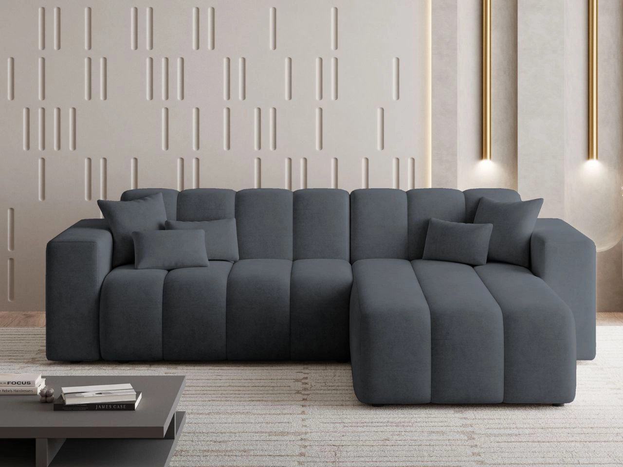 Ecksofa L-Form Rechts Nork Dunkelgrau