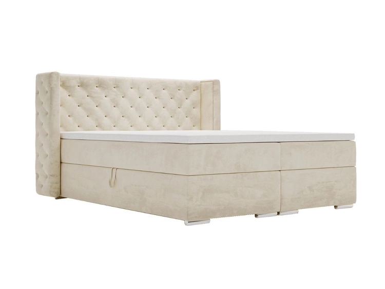 Boxspringbett mit Bettkasten 140x200 Lion Creme
