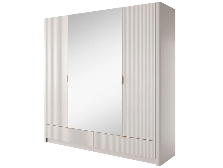 Kleiderschrank mit Spiegel Latina Beige